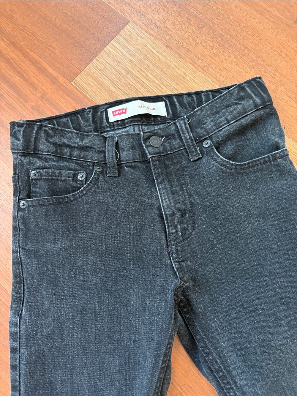 Levi's 511 Boy‘s Skinny Jeans 12R 26x26 in Faded Black Wash adjustable waist - Picture 5 of 10